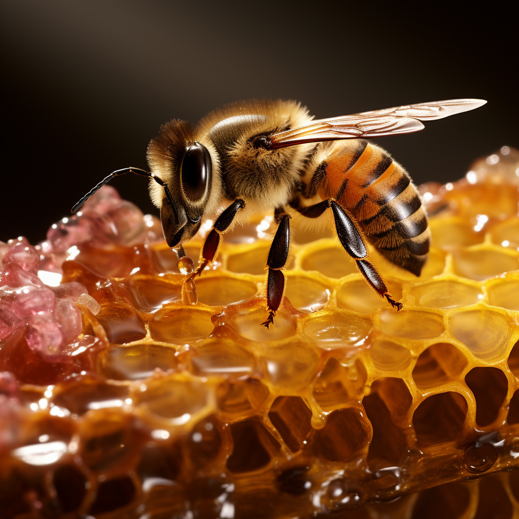Krmení vče -včela na plastu 